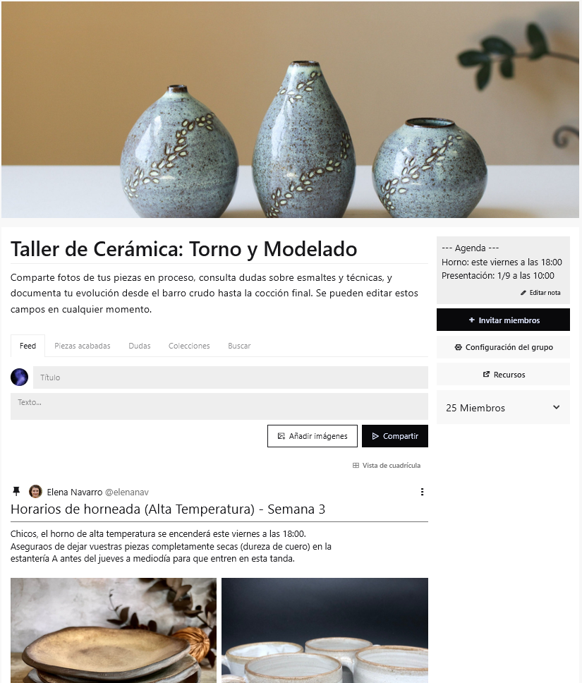 Interfaz de grupo de VisualCommunity